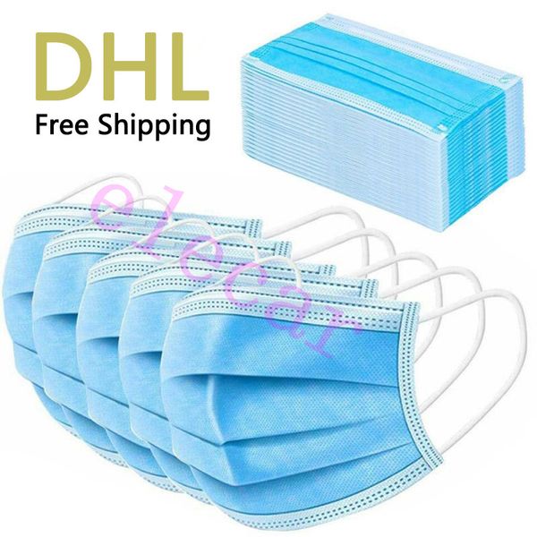 

фабрика dhl бесплатная доставка маски для лица одноразовые 3 слоя пылезащитная маска безопасности уход за лицом эластичные мужчины женщины m
