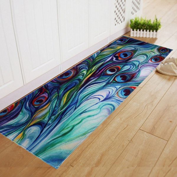 Colorful Printed Anti Slip Mat Home Bedroom Carpet Mat Kitchen
