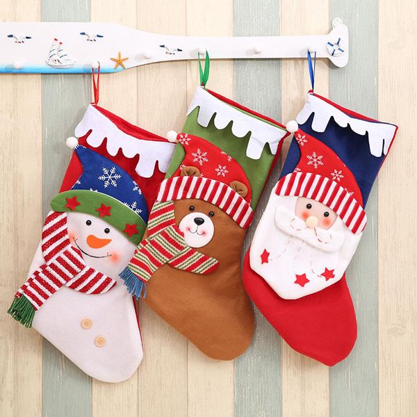 

colorful christmas stockings decor ornament party tree decor santa christmas candy socks bags xmas gifts bag hanging pendant ffa3123