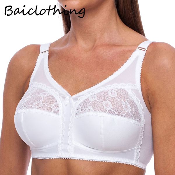 

baiclothing женщины недополняющего белья белья полного покрытие lace проложенных плюс размер беспроводного бюстгальтер 42 44 46 b c d dd e f, Red;black