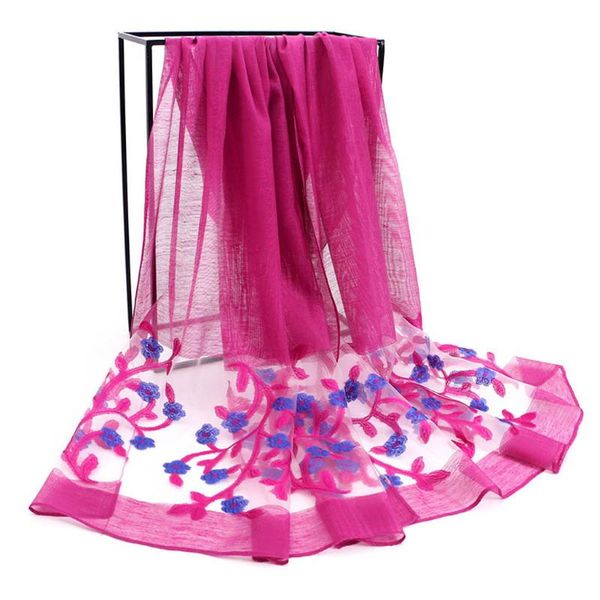 

women lady flower folk-custom retro tassel scarf wrap shawl travel scarves, Blue;gray