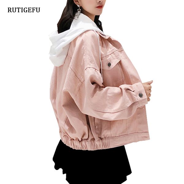 

осень bf стиль джинсовые куртки женская new solid color short пункт сыпучие wild капюшоном cowboy бейсбол равномерное короткие куртки, Black;brown