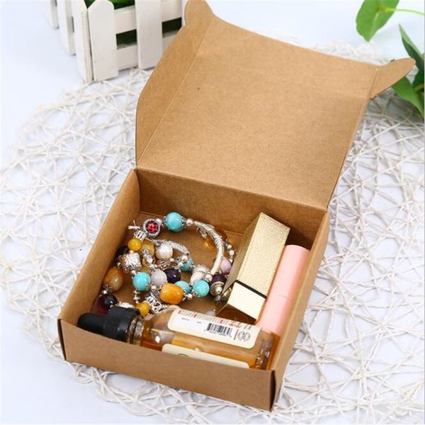 

10pcs/lot brown kraft paper box small jewelry box kraft cardboard packing gift handmade soap candy boxes