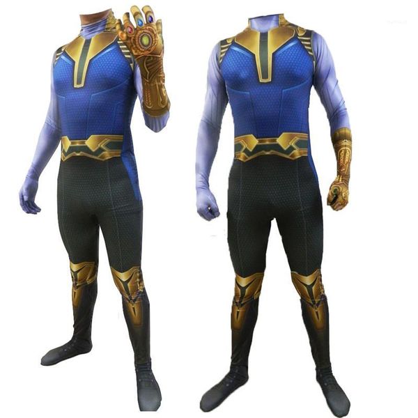 

halloween cosplay party dress thanos theme costume long sleeved tights movie stars, Black;red