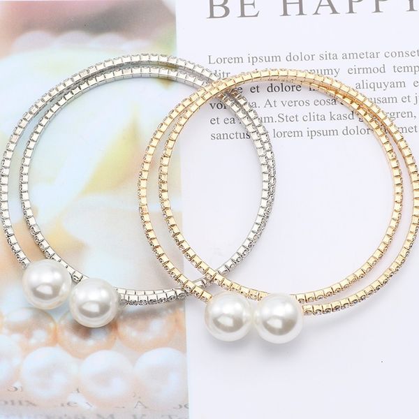 

diy korean crystal pearl bracelet for women girls sweet cute multi-layer spiral bracelet fashion temperament jewelry gift 2019, Black