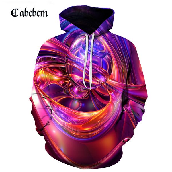 

2019 autumn men 3d hoodie digital print 3d geometric sweatshirt personality design graphic pullover fashion men loose hoodie, Black
