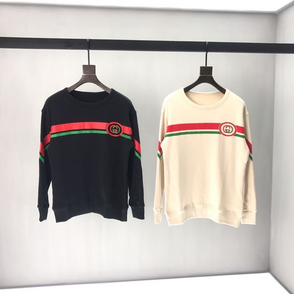 

19ss Luxury Europe Italy Red Green Striped Hoodie Women Men Sweatshirt Hoodies Hip hop Men Sweatshirt Pullover