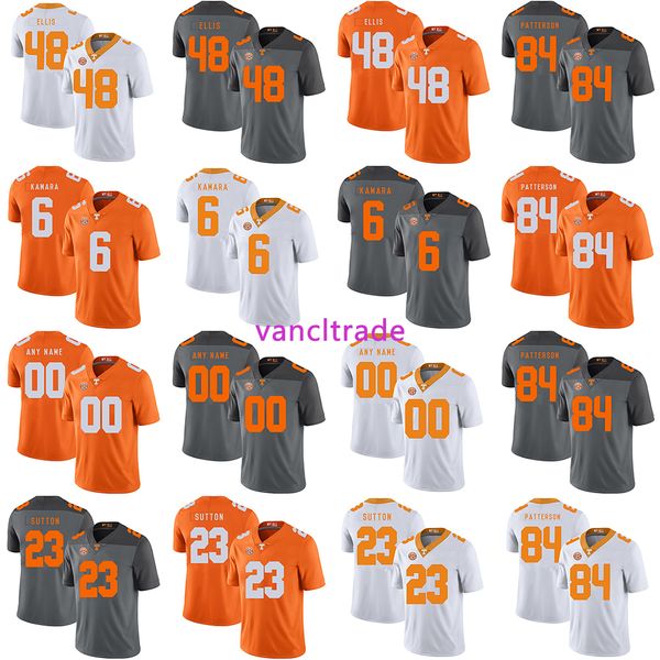 

2019 ncaa football tennessee volunteers 48 alex ellis 6 alvin kamara 23 cameron sutton 84 cordarrelle patterson jerseys, Black;red