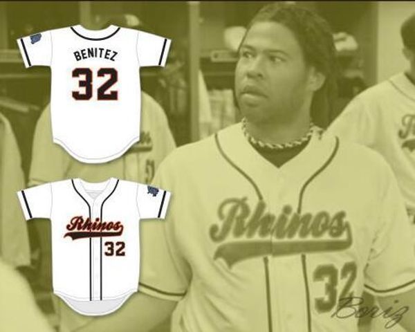 

mens garcia 44 rhinos white baseball jersey with patch black grey white raffy benitez 32 stitched jerseys, Blue;black
