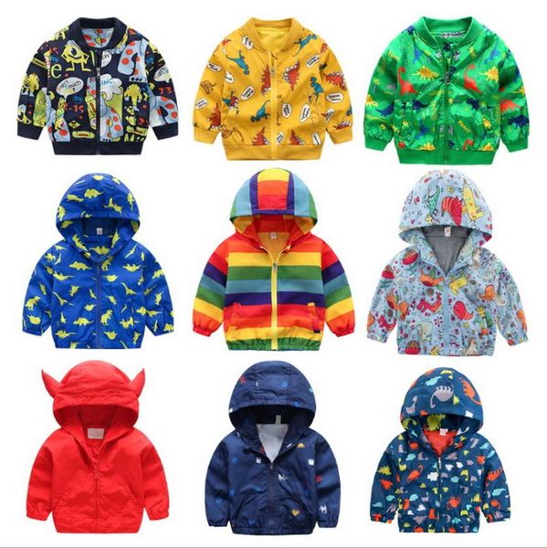 

dhl 100pcs 80-120cm cute dinosaur spring children coat autumn kids jacket boys outerwear coats active boy windbreaker, Blue;gray