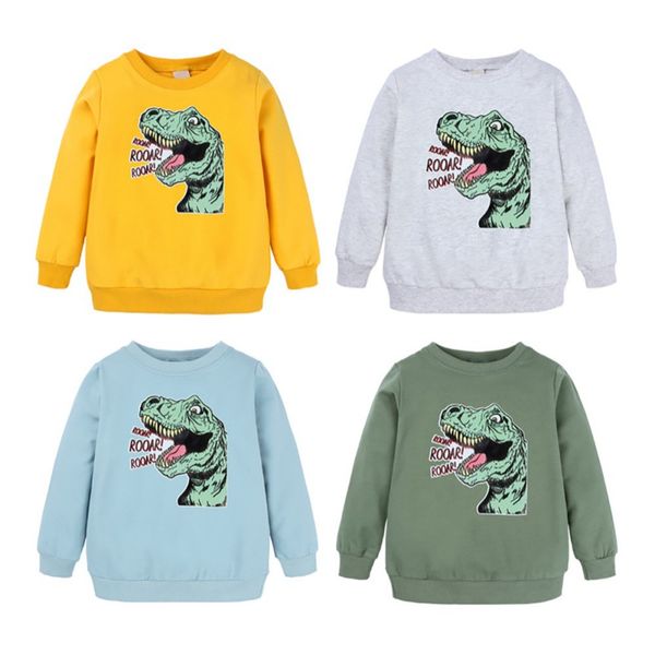 

newborn boys clothes kids baby boys toddlers hoodies cartoon dinosaur tracksuit cute sweatshirts sweatshirt, Black