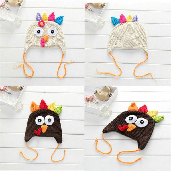 

hats knitted woven thanksgiving color turkey warm hand wool solid hat casual winter skullies cap hip-hop turkey hat 04 vkssf, White;black