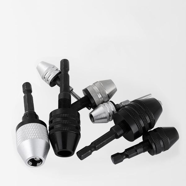 

hex shank keyless drill chuck 0.3mm-3.6mm 0.6mm-6.5 mm clamping range driver tool accessories easily into the power drill driver