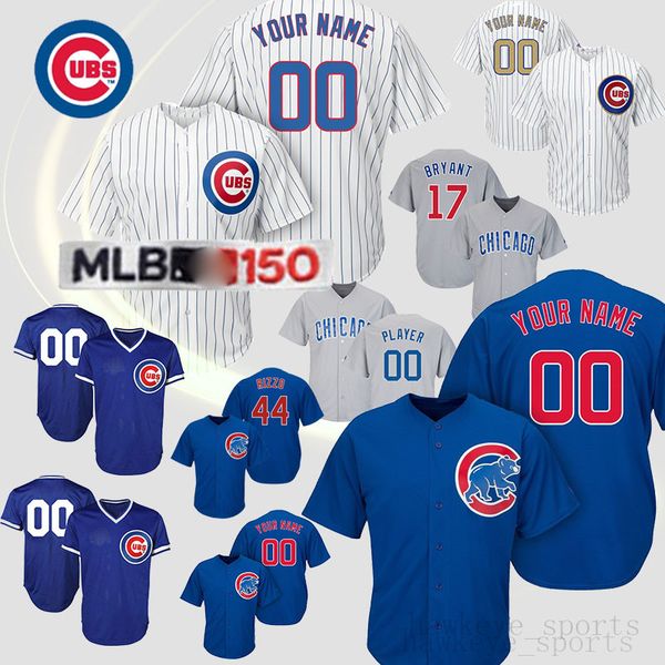 

chicago jersey cubs 9 javier baez 44 anthony rizzo 17 bryant 150th anniversary 32 brian duensing custom baseball jerseys men, Blue;black