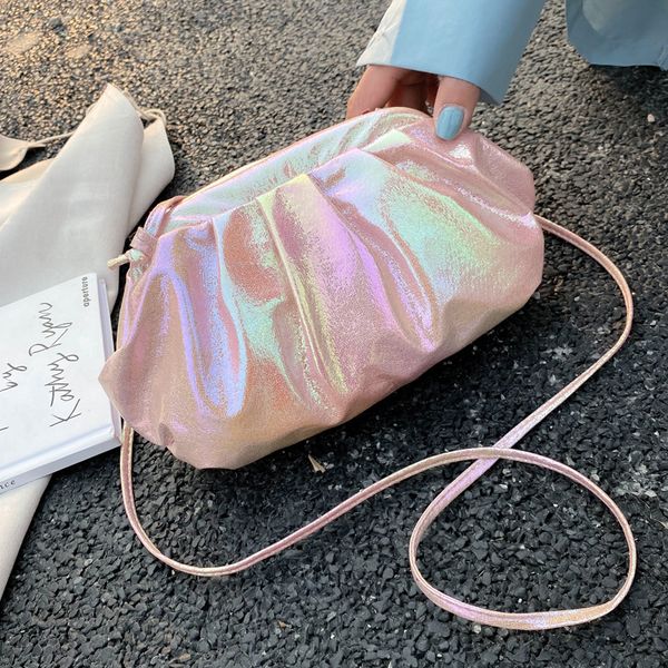 

new cloud shape women day clutch bag pleated dumpling shoulder messenger bag small cute lady crossbody handbag