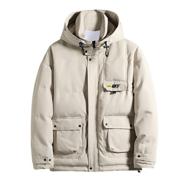 

autumn winter jacket men 2019 fashion casual plus size parkas men hoodie warm jacket light coat veste homme hiver, Black