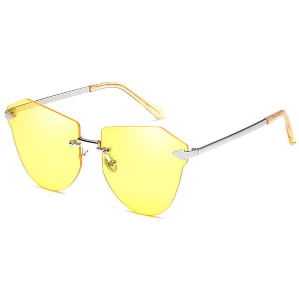 

fashion design men women rimless sunglasses vintage brand female sun glasses eyewear uv400 shades gafas, White;black