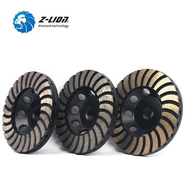 

z-lion 3pcs/lot 4 inch diamond grinding wheel disc concrete marble granite grinding tool double layer segment cup wheel dish