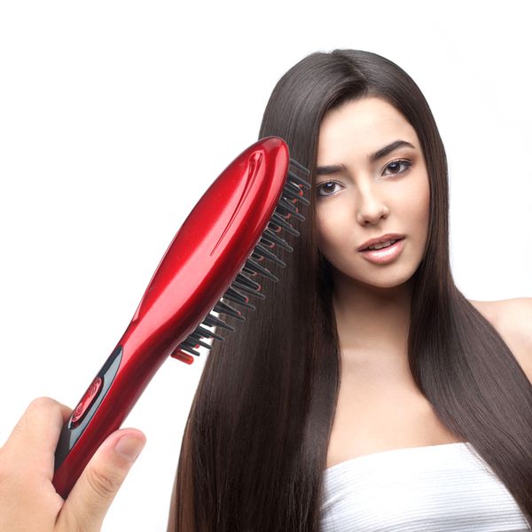

new hair straightener brush hair care styling straightener comb electric brush comb irons auto straight, Black
