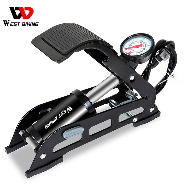 

west biking bike air pump single cylinder aluminum alloy high-pressure foot pedal inflator no-slip pump for mtb road bicycle