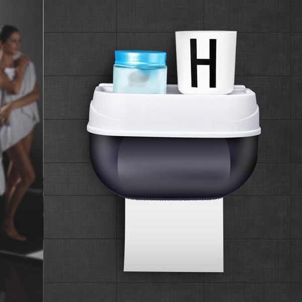 

wall mounted no drilling tissue dispenser box holder waterproof napkin toilet paper roll cover for bathroom kitchen