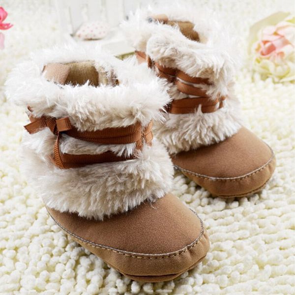 

winter warm first walker baby girl toddler boots with butterfly-knot anti-slip shoes new