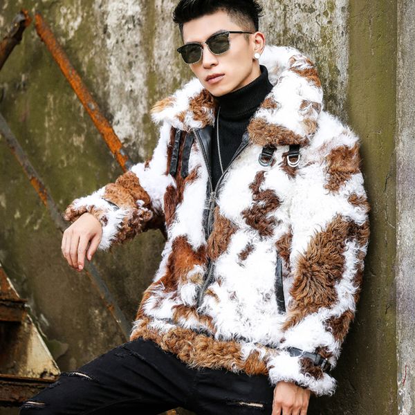 

men's b3 flight shearling jacket men's short wool coat winter warm jacket, Black