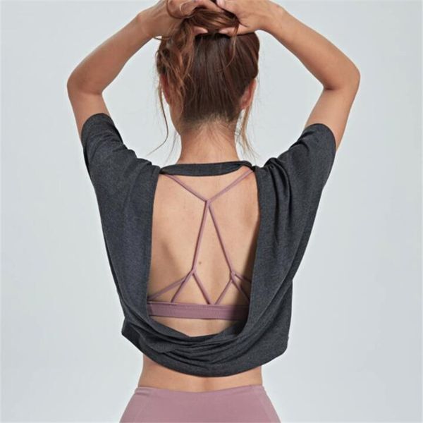 

women yoga tank quick-dry exercise women's workout gym clothes sports t-shirts fitness women shirt sportswear, White;red