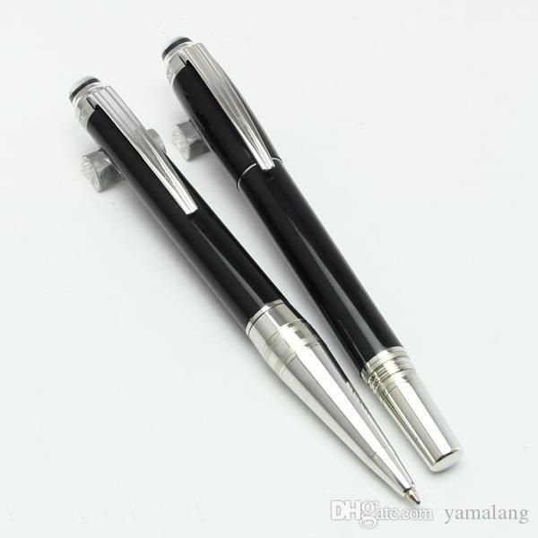 

new arrive urban speed ballpoint pen luxury black and silver metal rollerball pen pvd-coated fittings for writing office stationery gift