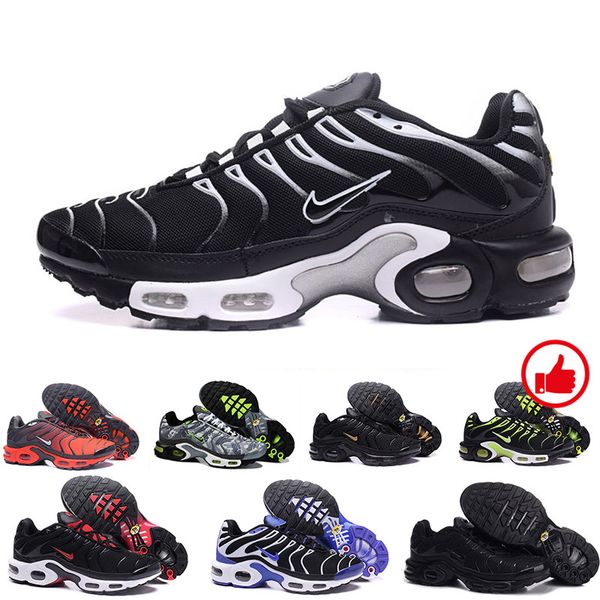 

2018 classic air tn shoes new design men tn casual running shoes for tn requin breathable mesh black white red trainer sports shoes ft