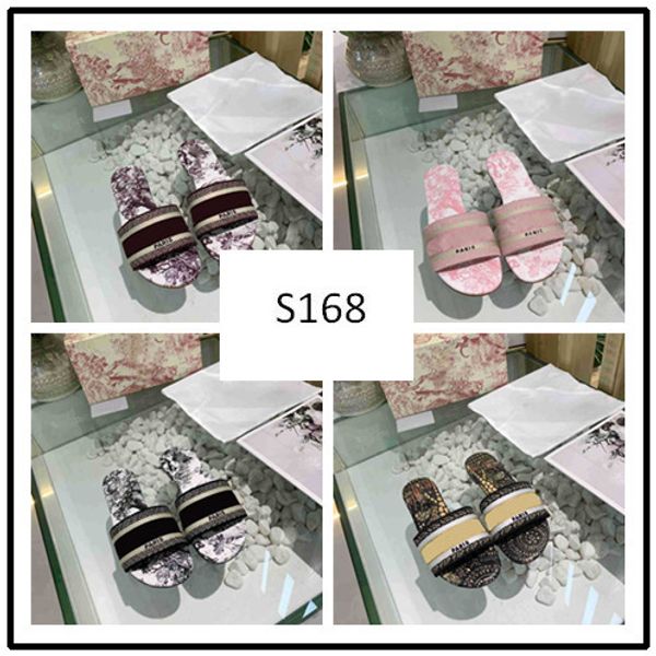 

high-quality new slippers summer luxury woman beach alphabet slippers designer rough sandals knitted cloth embroidery woman shoes 8, Black