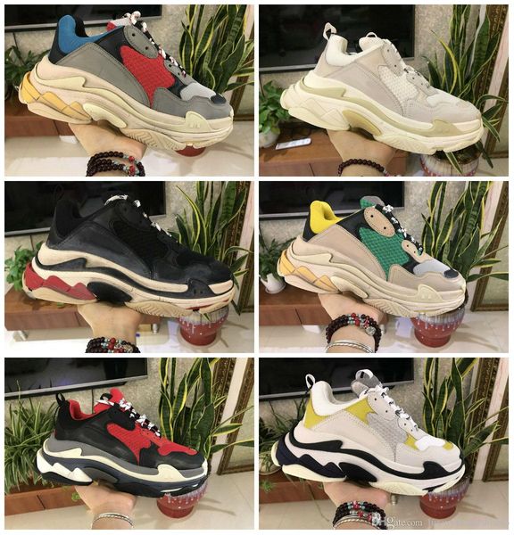 

designers sports casual shoe triple s designer low old dad sneaker combination soles boots mens womens runner shoes, Black