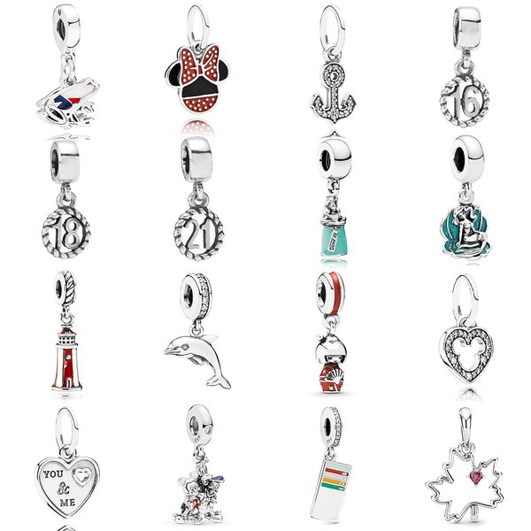 

new 2019 100% 925 стерлингового серебра pandora друзья vintage maple leaf билетов frog подвеска fit diy оригинальный женщин браслет подарка, Black