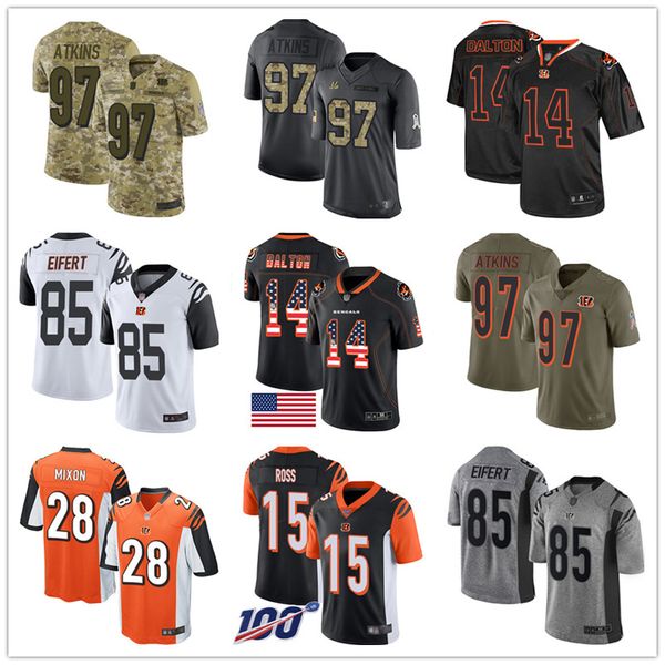 

Custom Bengalss Jerseys A.J. Green Andy Dalton Geno Atkins Tyler Eifert Joe John Ross Mixon Boomer Esiason Men Football Jersey