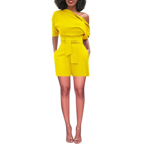 

jaycosin jumpsuits women's playsuit solid trousers bodysuit women off shoulder summer short sleeve slim jumpsuit 2019 508, Black;white