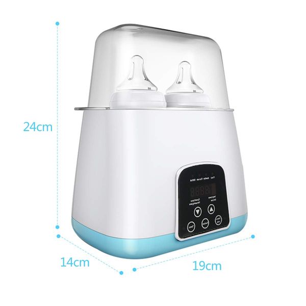 

baby bottle warmer, bottle steam sterilizer 5-in-1 smart thermostat double bottle baby food heater for breast milk or formula