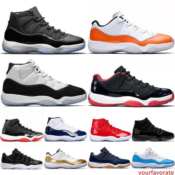 

11 11s men women basketball shoes concord 45 orange trance cap and gown bred gym red unc platinum tint athletic trainer sport sneakers