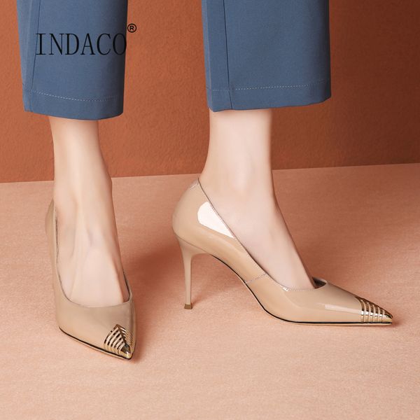 

2020 heels women leather black nude high heels shoes woman pointed toe for women 8.8cm