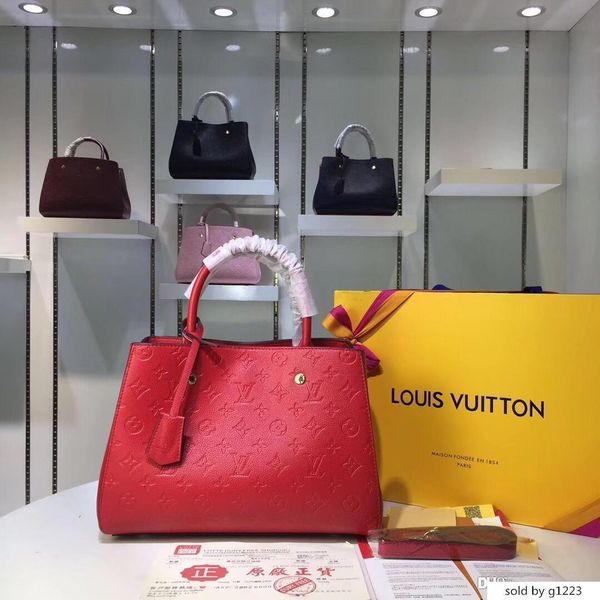 

Retro new rivet handbag luxury de igner fa hion women handbag pur e lady leather houlder bag me enger bag 33 23 15 m41046