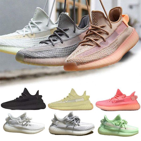 

with box kange west gid sneaker glow white black static refective clay true form hyperspace pink butter men women running shoes us 5-13