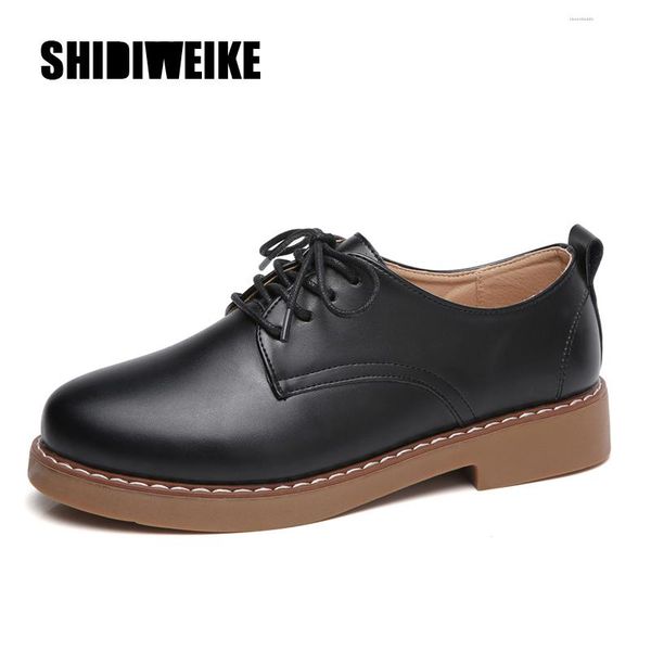 

women lace up oxford shoes women's pu leather shoes casual ladies loafers woman sneakers footwear r032, Black