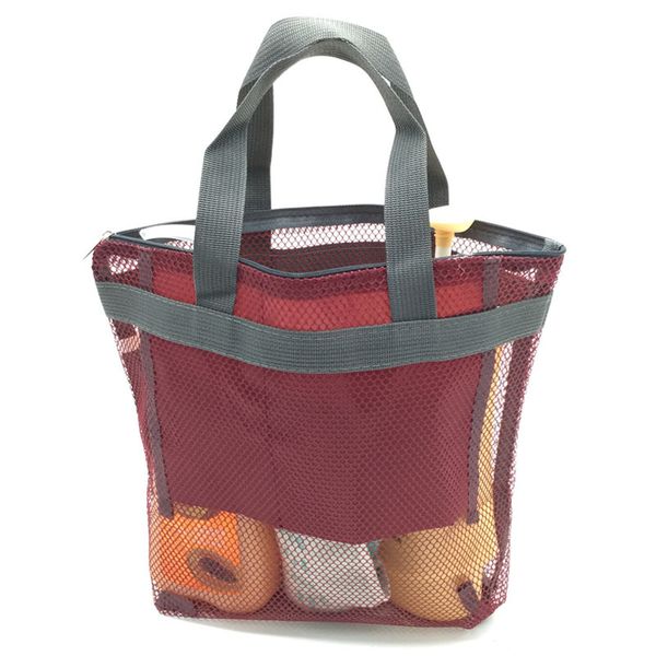 

mesh shopping storgage bag grid travel beach bag spa bath pocket multi-functional breathable hand wash