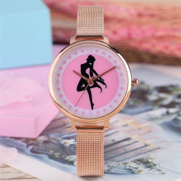 

sailor moon display quartz watch for lady casual women's watch stylish student wristwatch gifts new arrival 2019, Slivery;brown