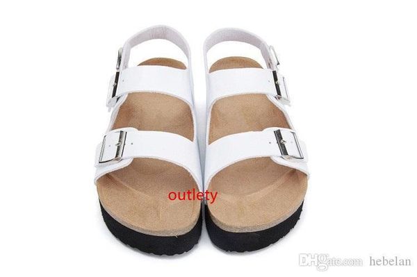 

new brand brik arizona sell summer men women thick bottom flats sandals cork casual slippers open-toed genuine leather shoes size 35-46