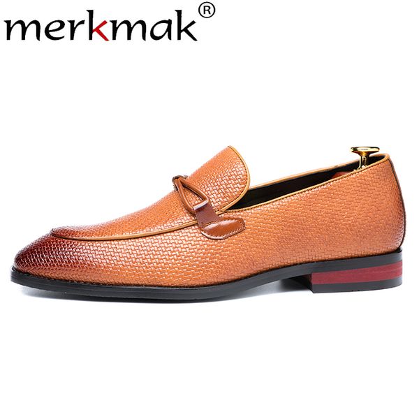 

merkmak 2019 classic oxfords men fashion woven skin leather dress shoes male british casual office footwear big size48 drop ship, Black