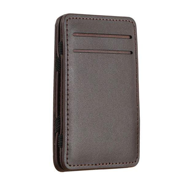 

magic money clip men pu leather bifold mini wallet male trendy ultra-thin slim wallets cash clip, Black