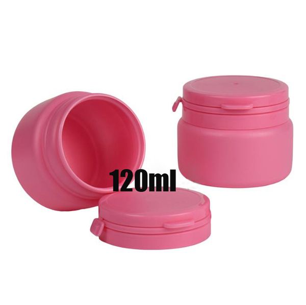 

20pcs 120ml pink color tearing and flip cap plastic bottles, container, solid jar, bottle, samples storages