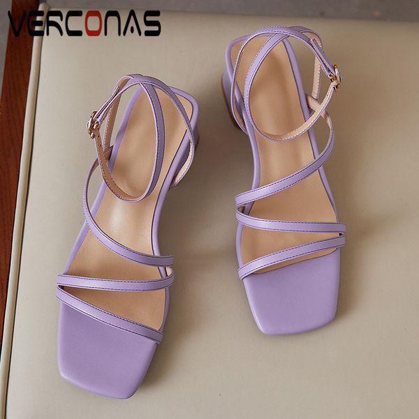 

verconas 2020 woman sandals women pumps new arrival calssic elegant shoes summer square toe square high heeled shoes woman, Black
