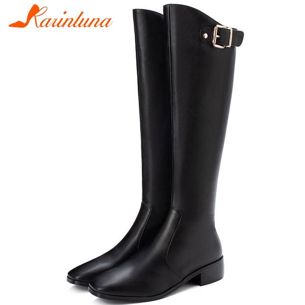 

karin 2019 classic big size 45 shoes woman riding boots female shoes autumn winter knee high boots women, Black