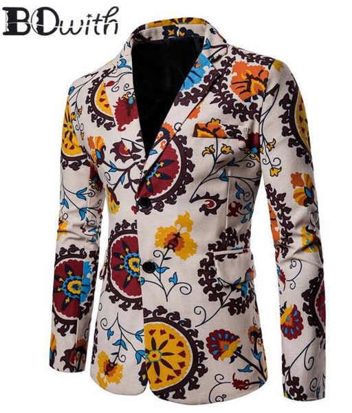 

2019 arrival men blazer jacket printed sunflower casual long sleeve notched collar men coat for party groom, White;black